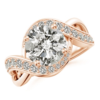 9.2mm KI3 Solitaire Round Diamond Infinity Promise Ring in 10K Rose Gold
