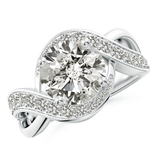 9.2mm KI3 Solitaire Round Diamond Infinity Promise Ring in 10K White Gold