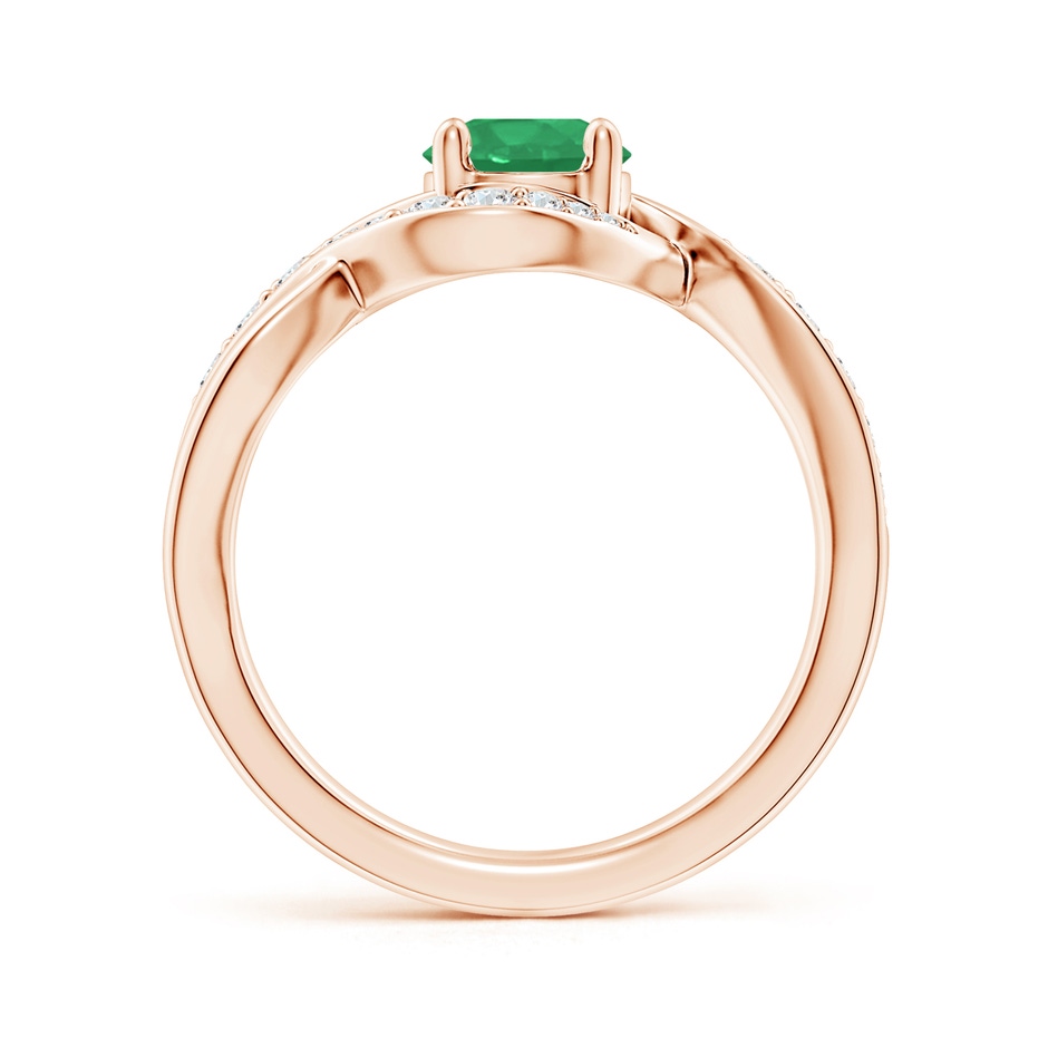 6mm A Solitaire Round Emerald Infinity Promise Ring in Rose Gold side 199