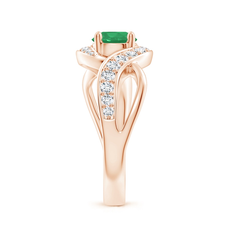 6mm A Solitaire Round Emerald Infinity Promise Ring in Rose Gold side 299