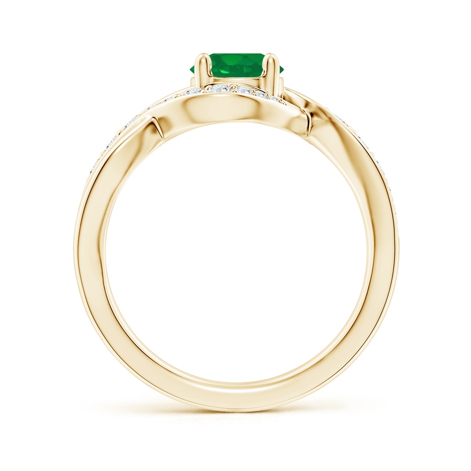 6mm AA Solitaire Round Emerald Infinity Promise Ring in Yellow Gold side 199