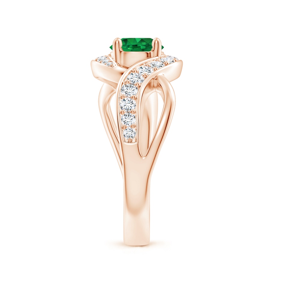 6mm AAA Solitaire Round Emerald Infinity Promise Ring in Rose Gold side 299