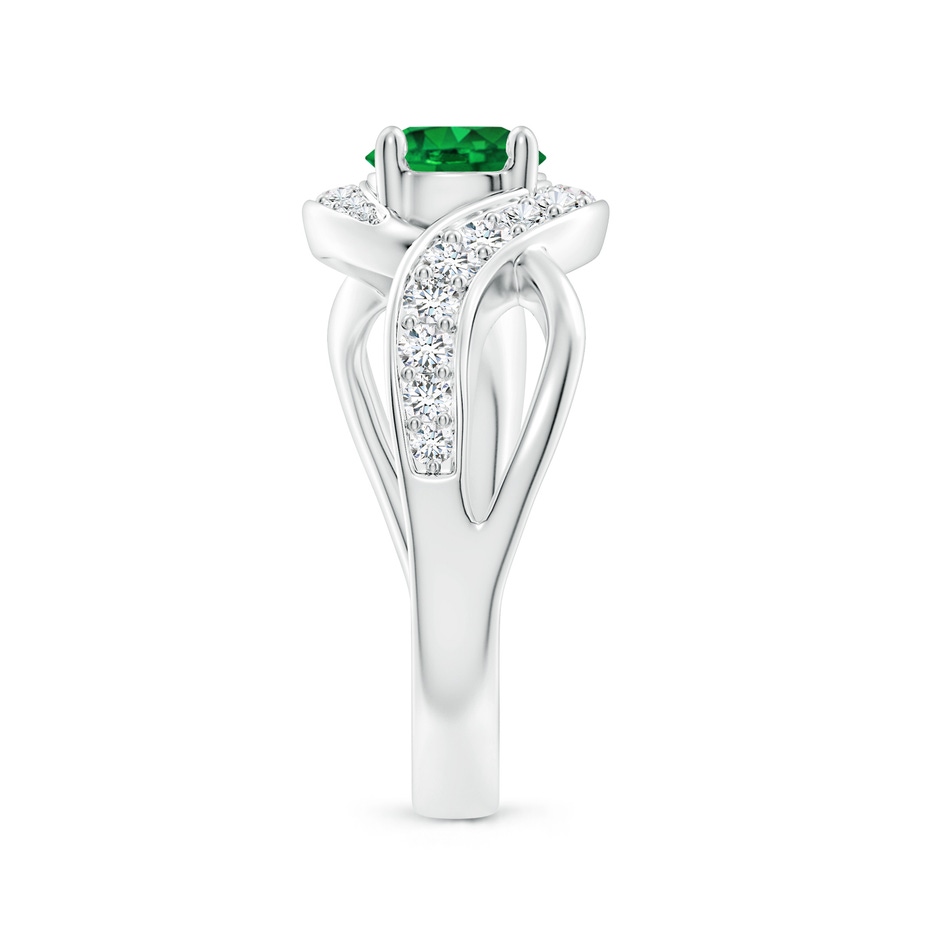 6mm AAAA Solitaire Round Emerald Infinity Promise Ring in P950 Platinum side 299