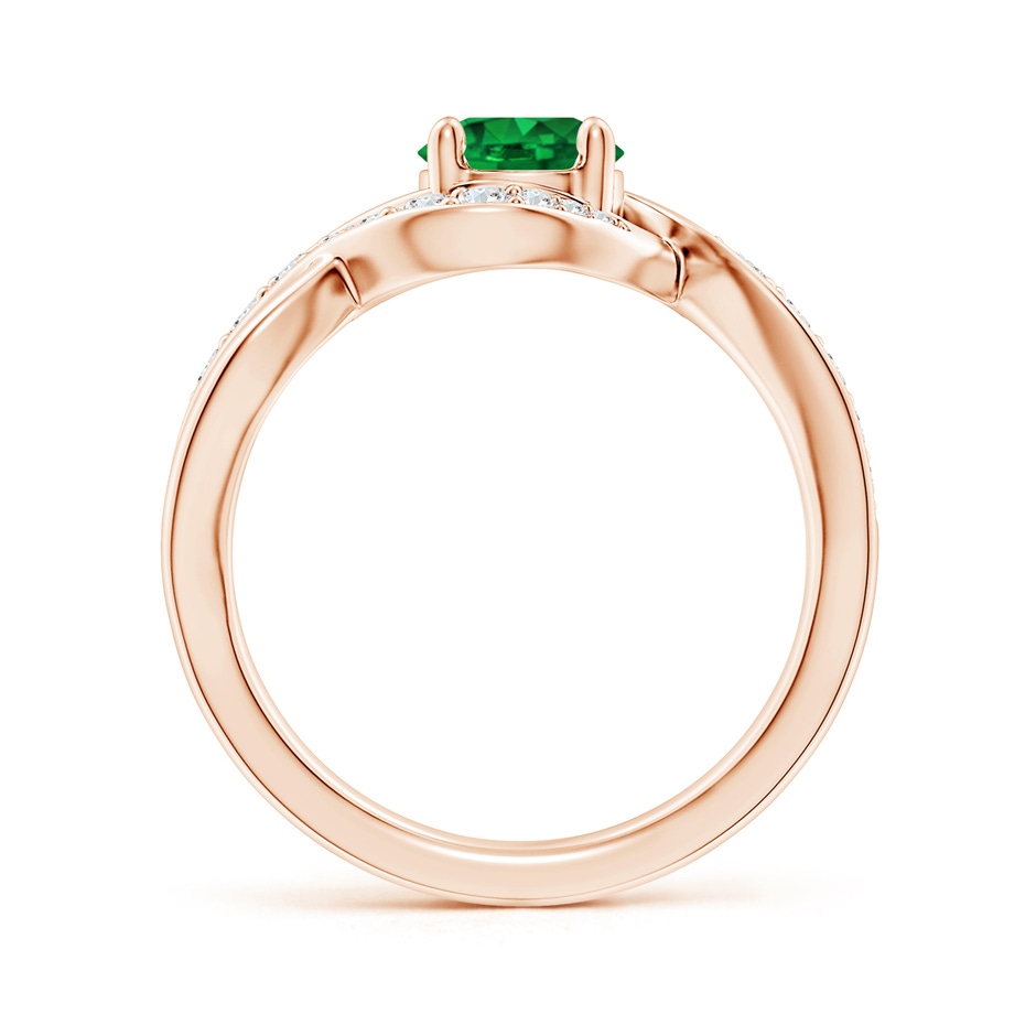 6mm AAAA Solitaire Round Emerald Infinity Promise Ring in Rose Gold side 199