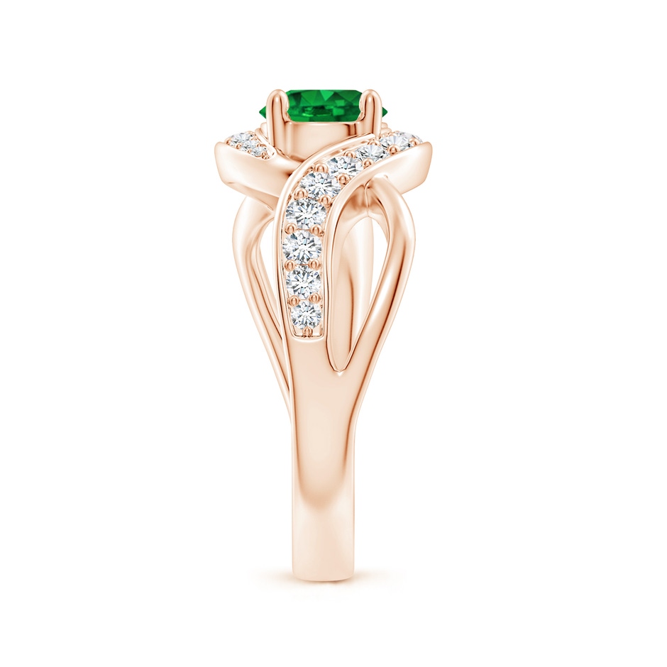 6mm AAAA Solitaire Round Emerald Infinity Promise Ring in Rose Gold side 299
