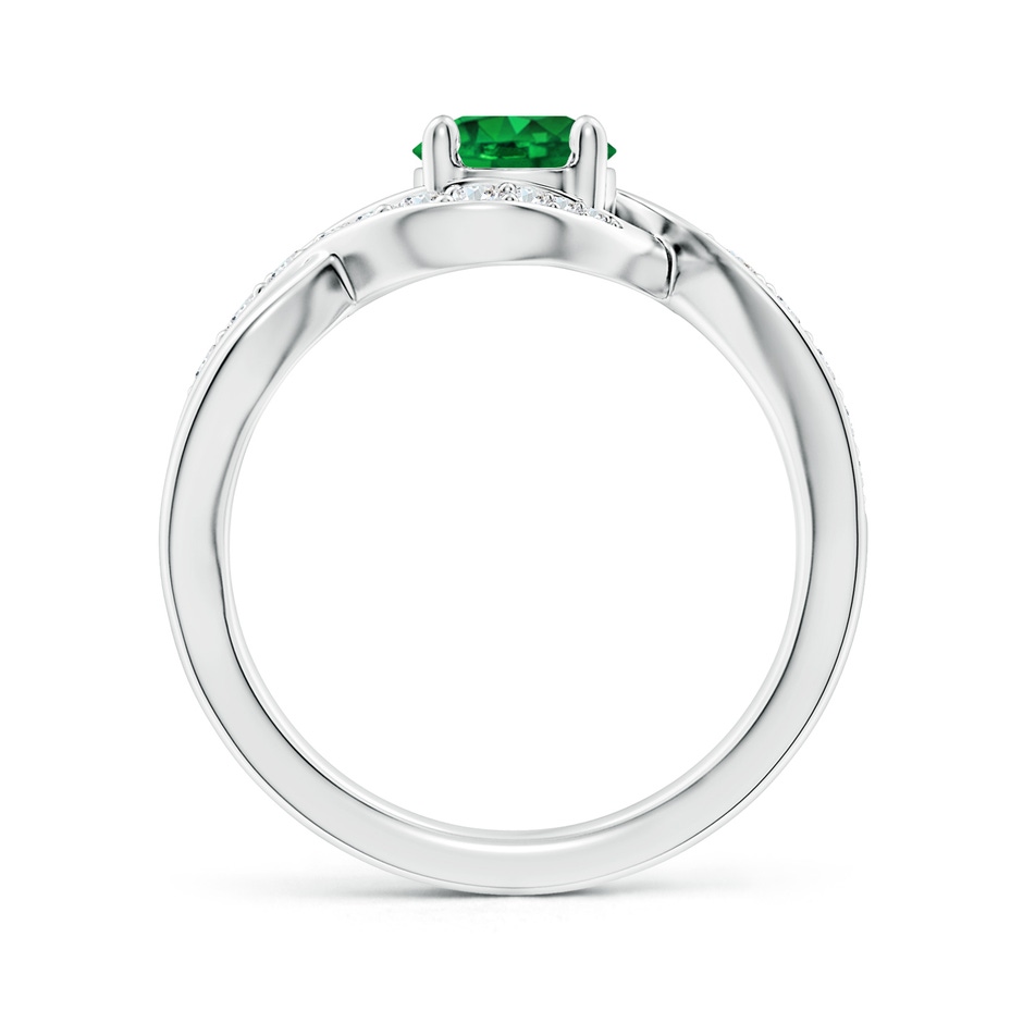 6mm AAAA Solitaire Round Emerald Infinity Promise Ring in S999 Silver side 199