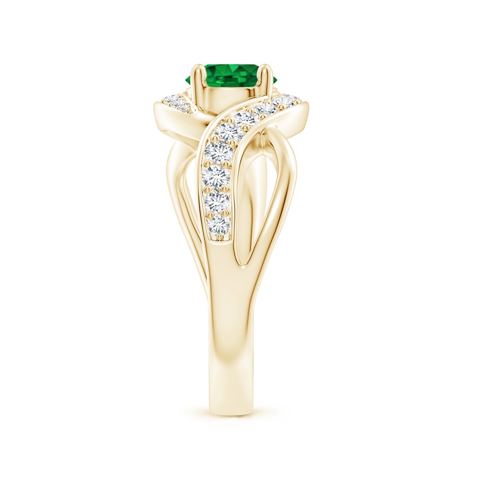 6mm AAAA Solitaire Round Emerald Infinity Promise Ring in Yellow Gold side 299