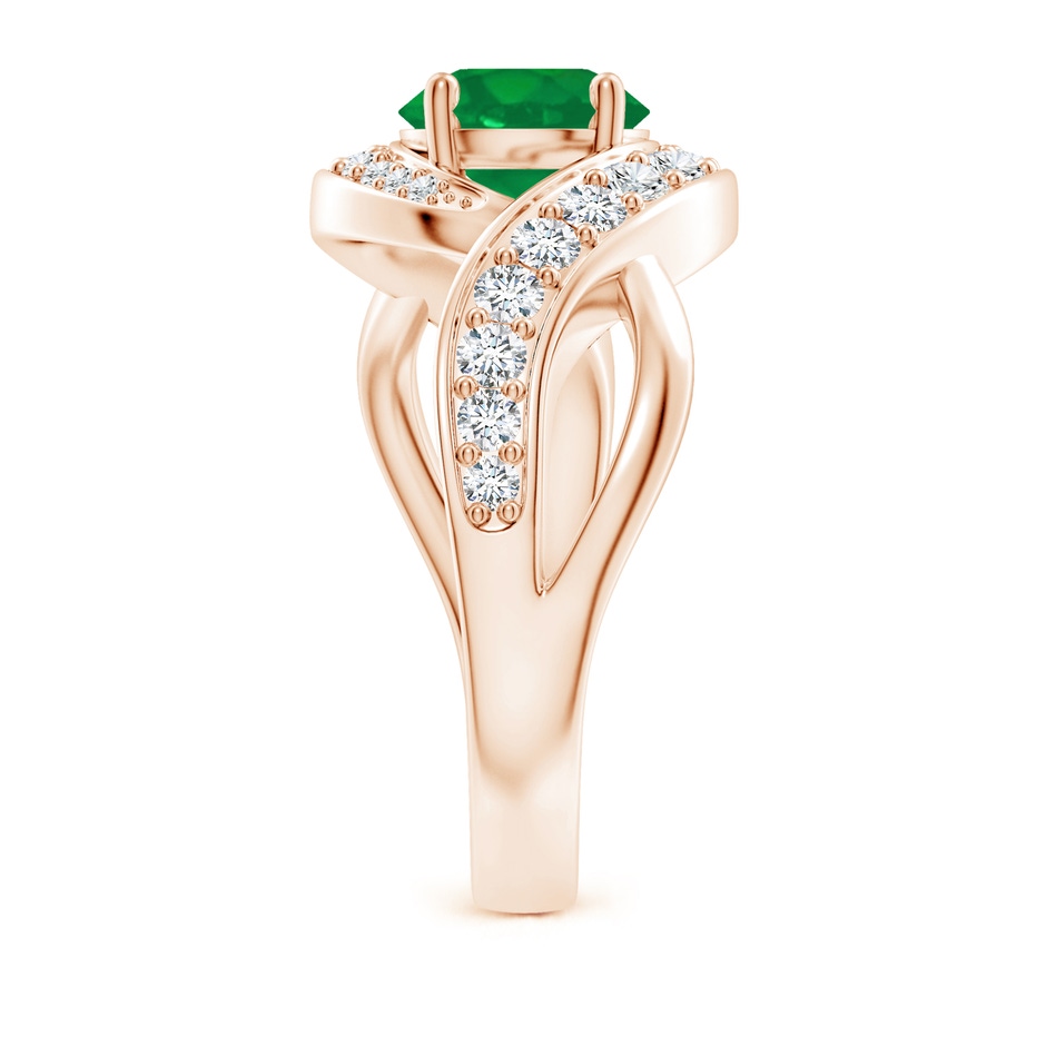 7mm AA Solitaire Round Emerald Infinity Promise Ring in Rose Gold side 299