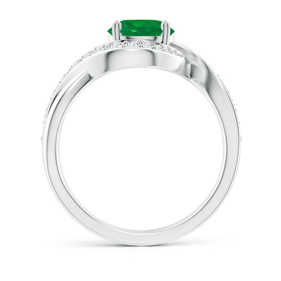 7mm AA Solitaire Round Emerald Infinity Promise Ring in White Gold side 199