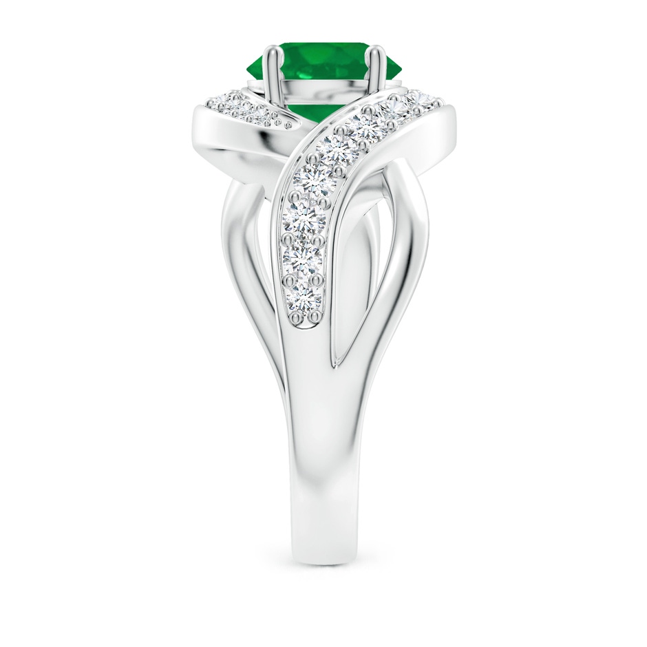 7mm AA Solitaire Round Emerald Infinity Promise Ring in White Gold side 299
