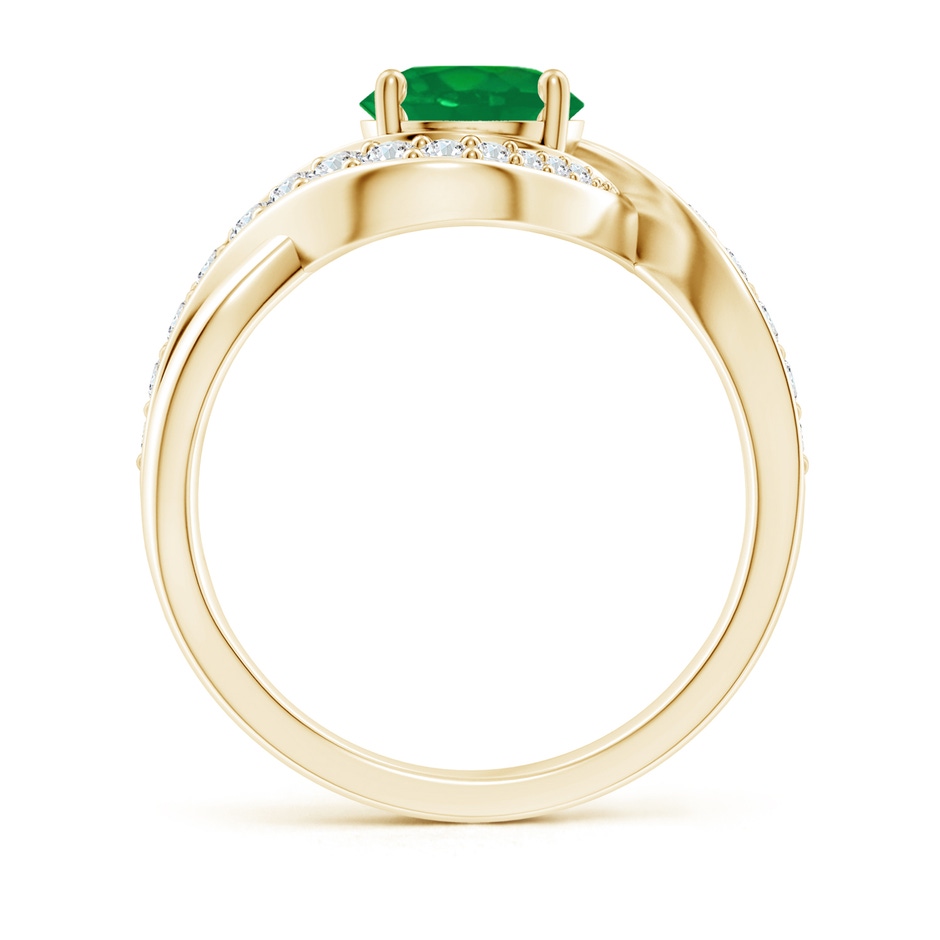 7mm AA Solitaire Round Emerald Infinity Promise Ring in Yellow Gold side 199