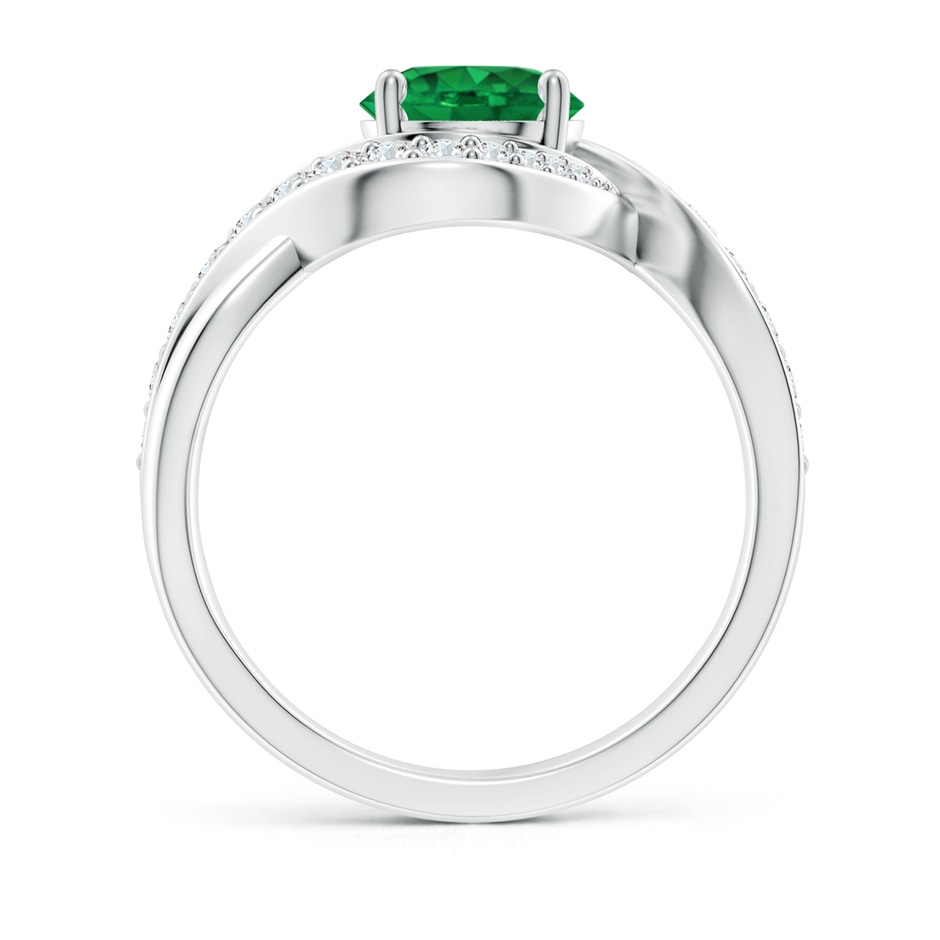 7mm AAA Solitaire Round Emerald Infinity Promise Ring in White Gold side 199