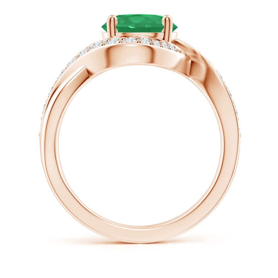 8mm A Solitaire Round Emerald Infinity Promise Ring in 18K Rose Gold side 199