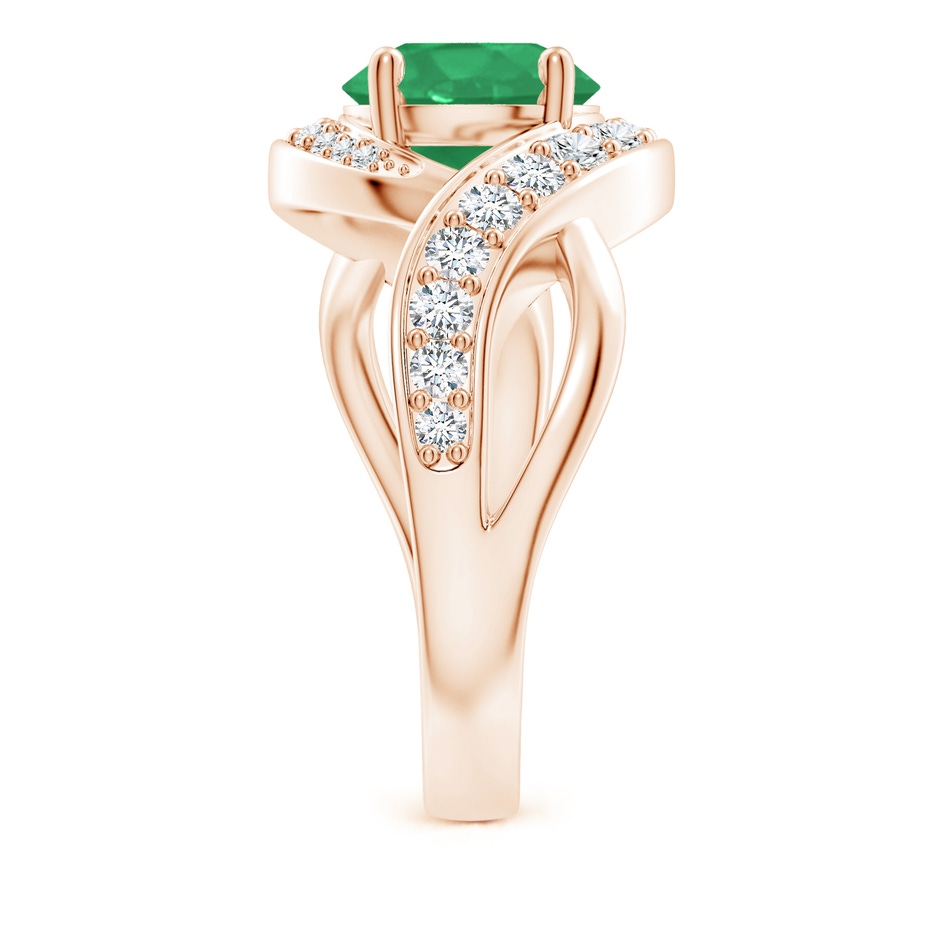 8mm A Solitaire Round Emerald Infinity Promise Ring in 18K Rose Gold side 299