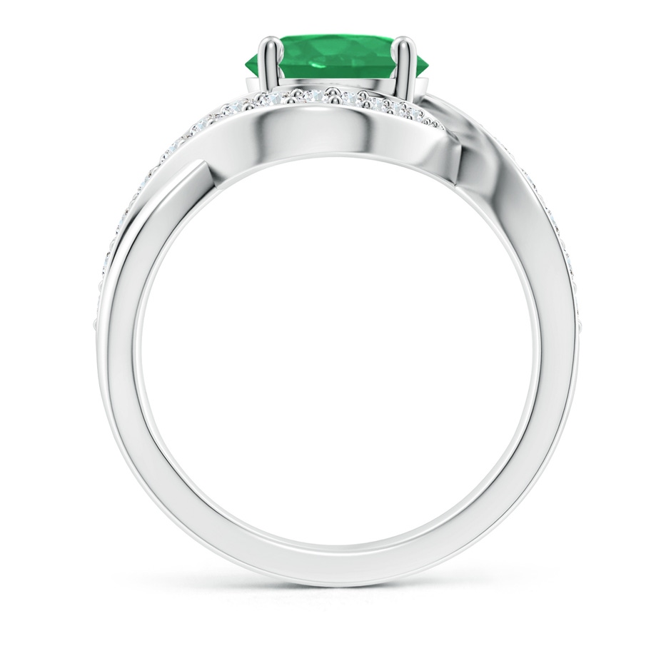 8mm A Solitaire Round Emerald Infinity Promise Ring in P950 Platinum side 199