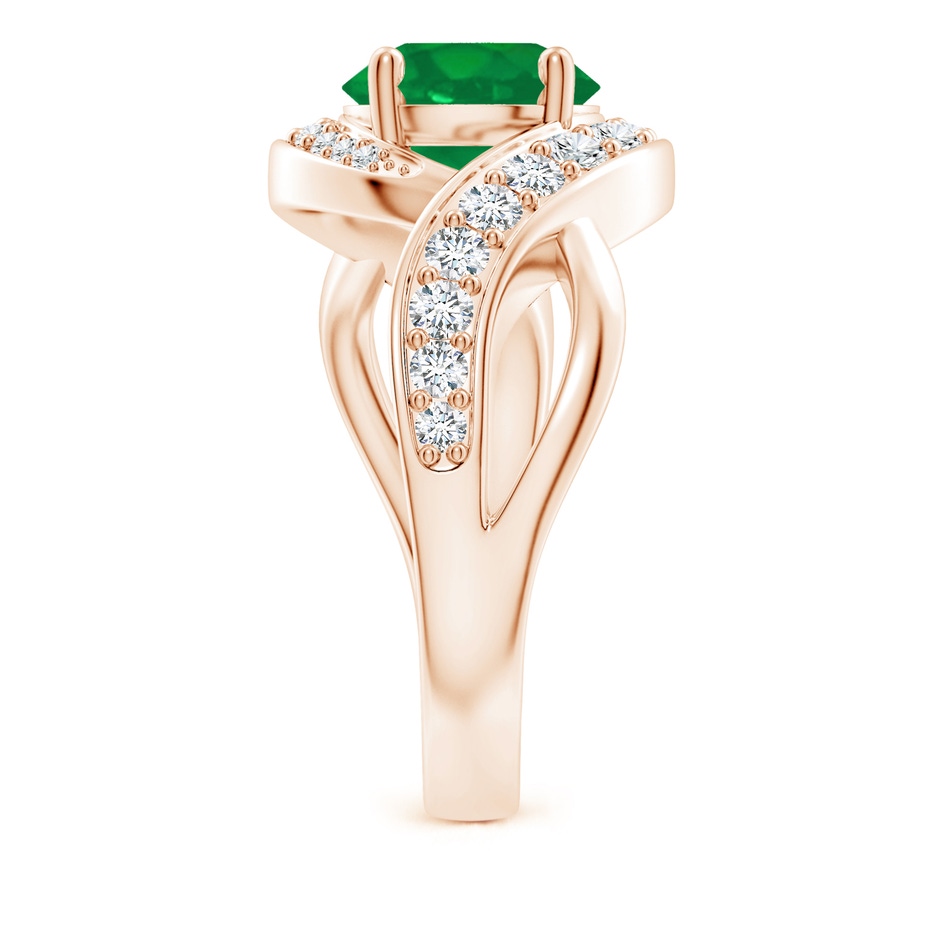 8mm AA Solitaire Round Emerald Infinity Promise Ring in 18K Rose Gold side 299