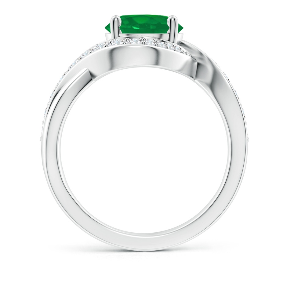 8mm AA Solitaire Round Emerald Infinity Promise Ring in P950 Platinum side 199