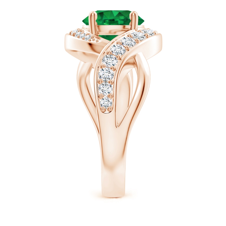 8mm AAA Solitaire Round Emerald Infinity Promise Ring in Rose Gold side 299