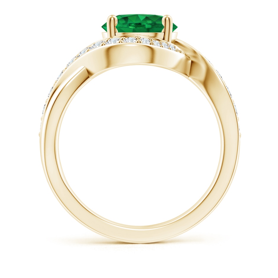 8mm AAA Solitaire Round Emerald Infinity Promise Ring in Yellow Gold side 199