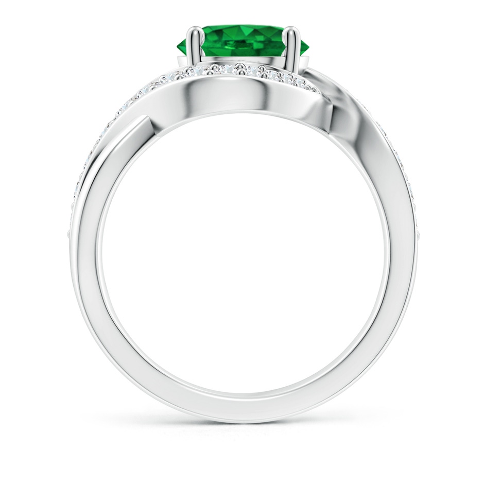 8mm AAAA Solitaire Round Emerald Infinity Promise Ring in P950 Platinum side 199