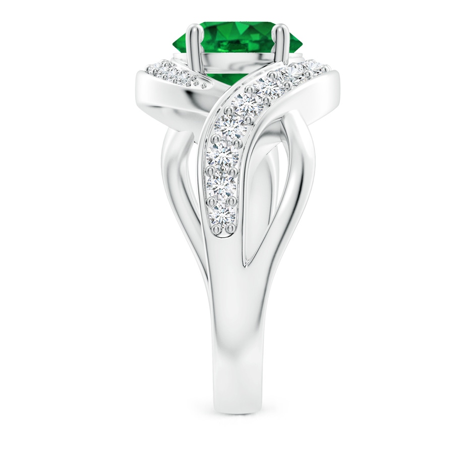 8mm AAAA Solitaire Round Emerald Infinity Promise Ring in P950 Platinum side 299