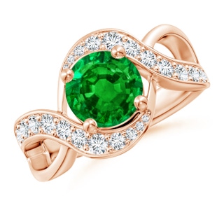 8mm AAAA Solitaire Round Emerald Infinity Promise Ring in Rose Gold