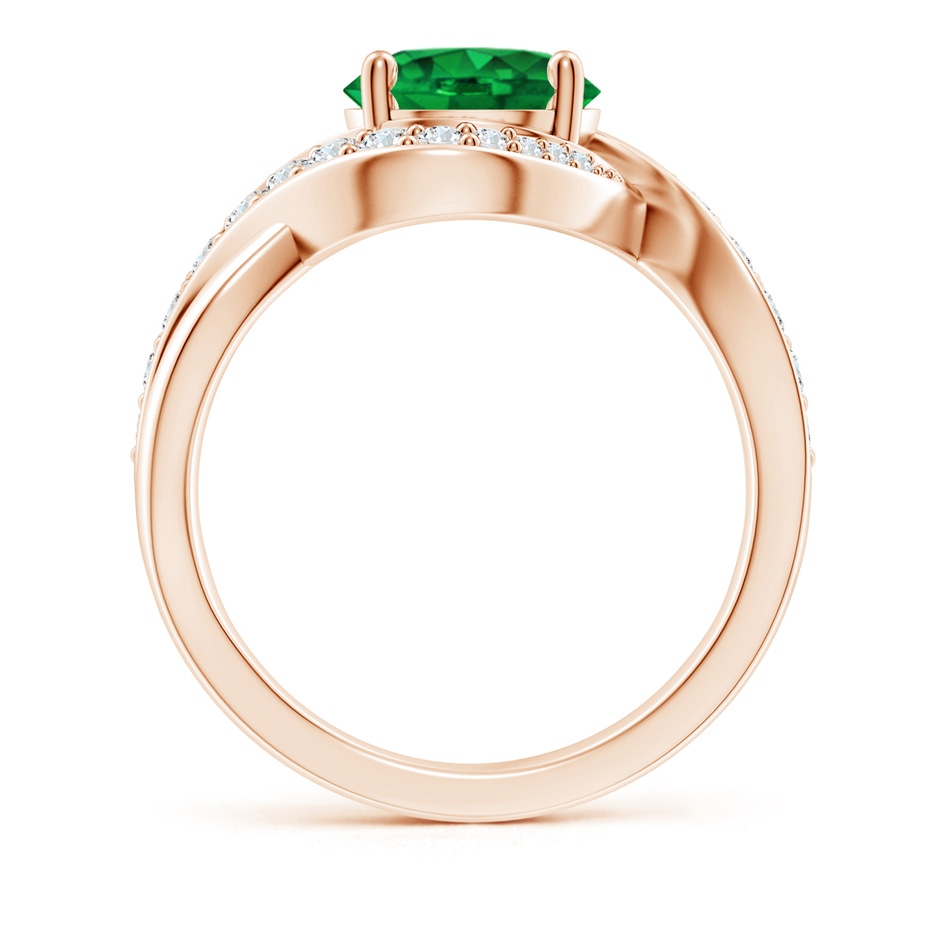 8mm AAAA Solitaire Round Emerald Infinity Promise Ring in Rose Gold side 199