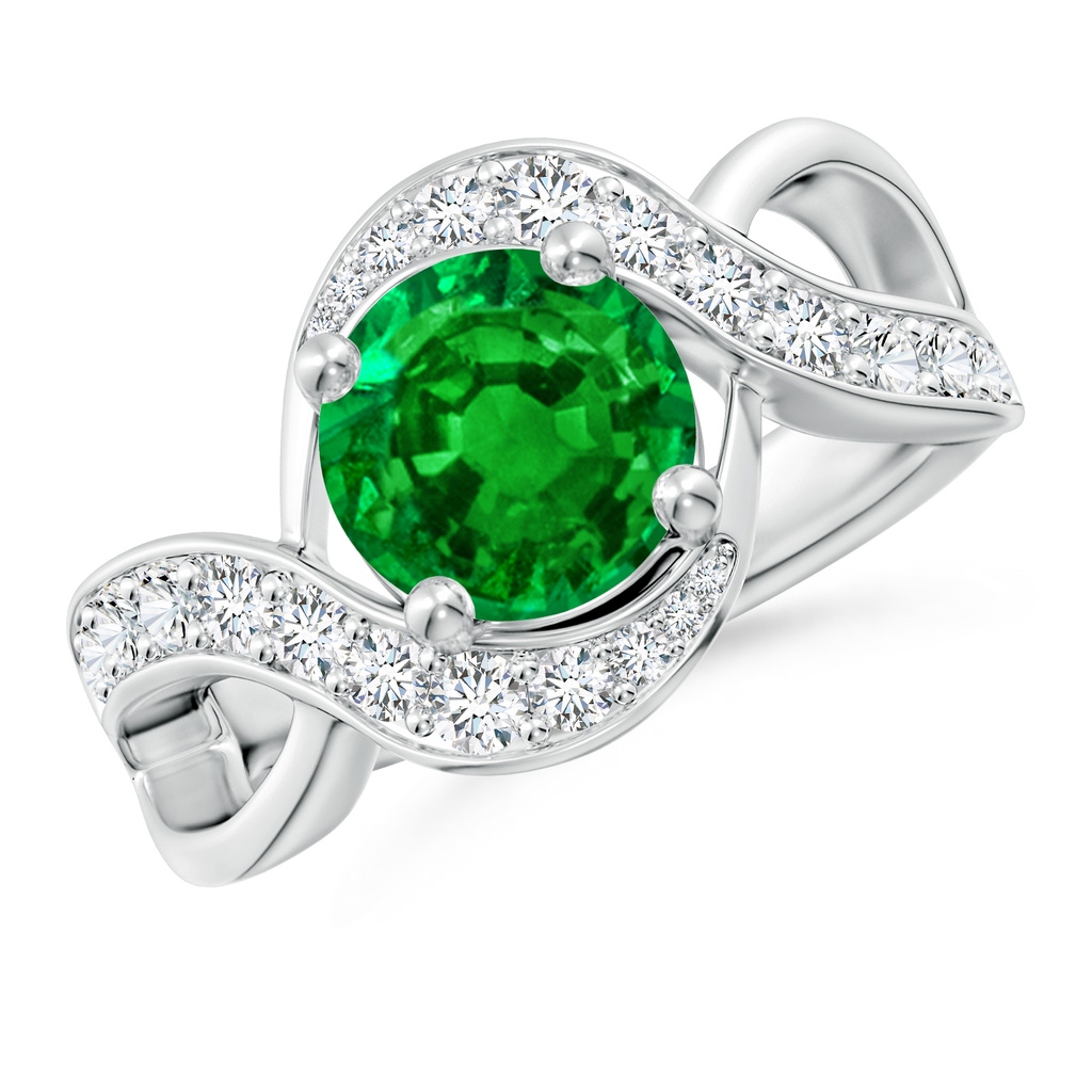 8mm AAAA Solitaire Round Emerald Infinity Promise Ring in S999 Silver