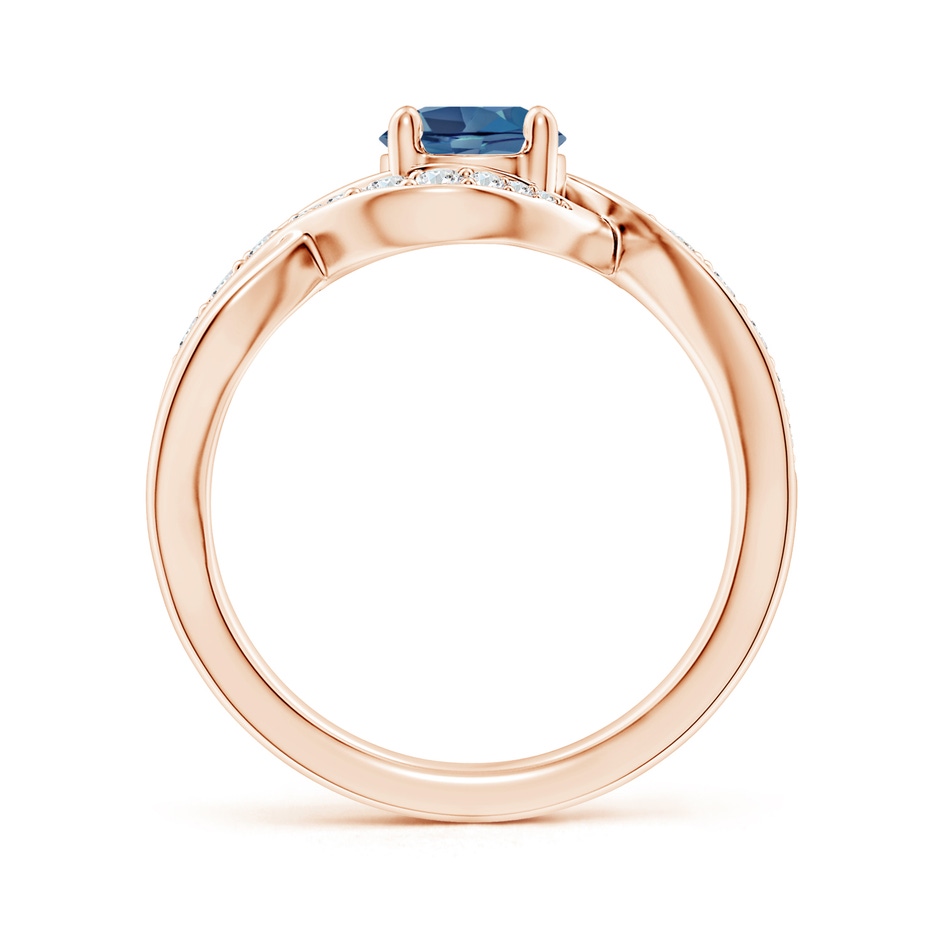 6mm A Solitaire Round London Blue Topaz Infinity Promise Ring in Rose Gold side 199