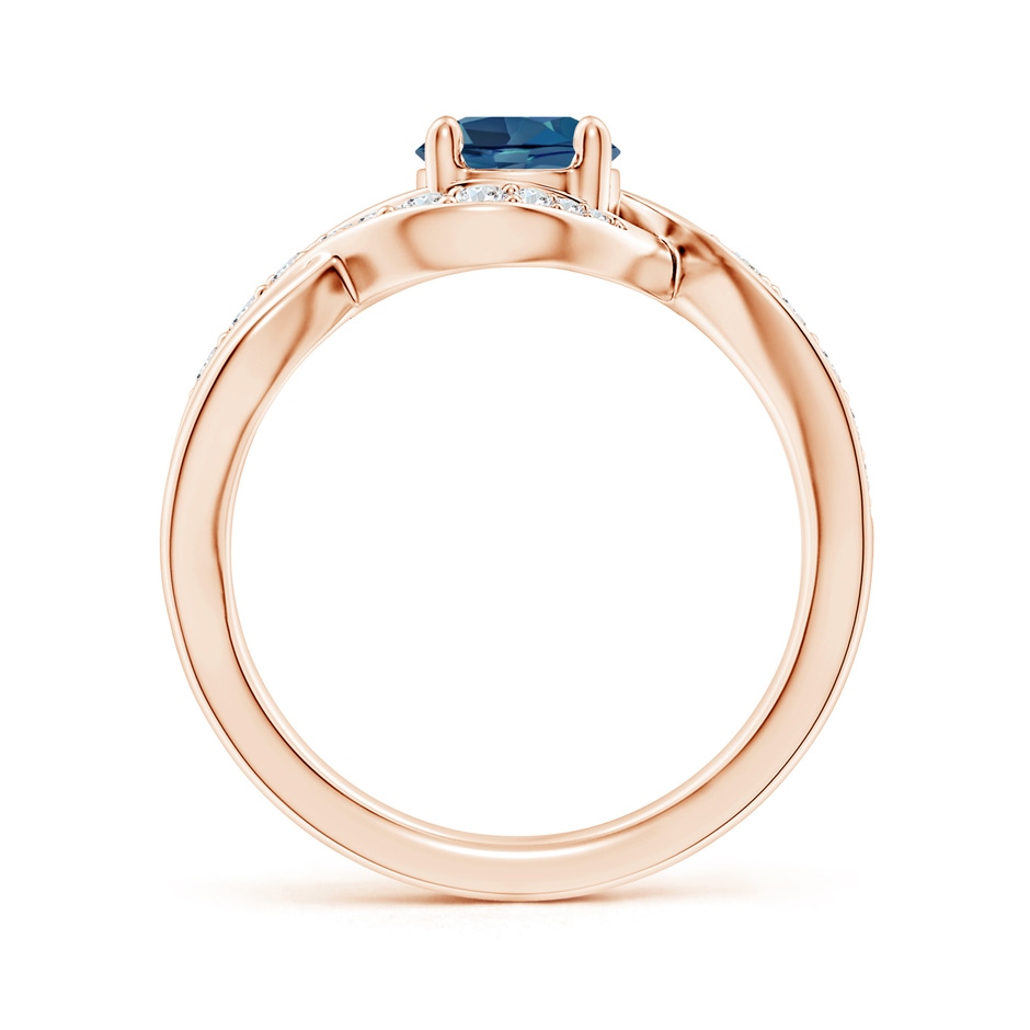 6mm AA Solitaire Round London Blue Topaz Infinity Promise Ring in Rose Gold side 199