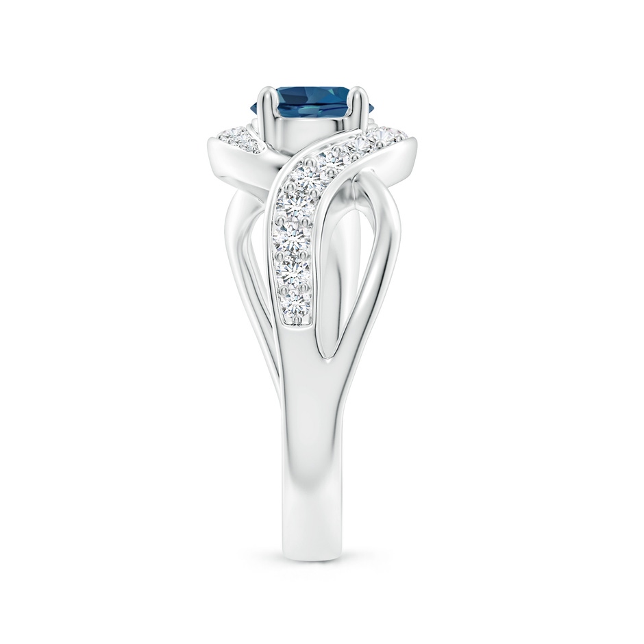 6mm AA Solitaire Round London Blue Topaz Infinity Promise Ring in White Gold side 299