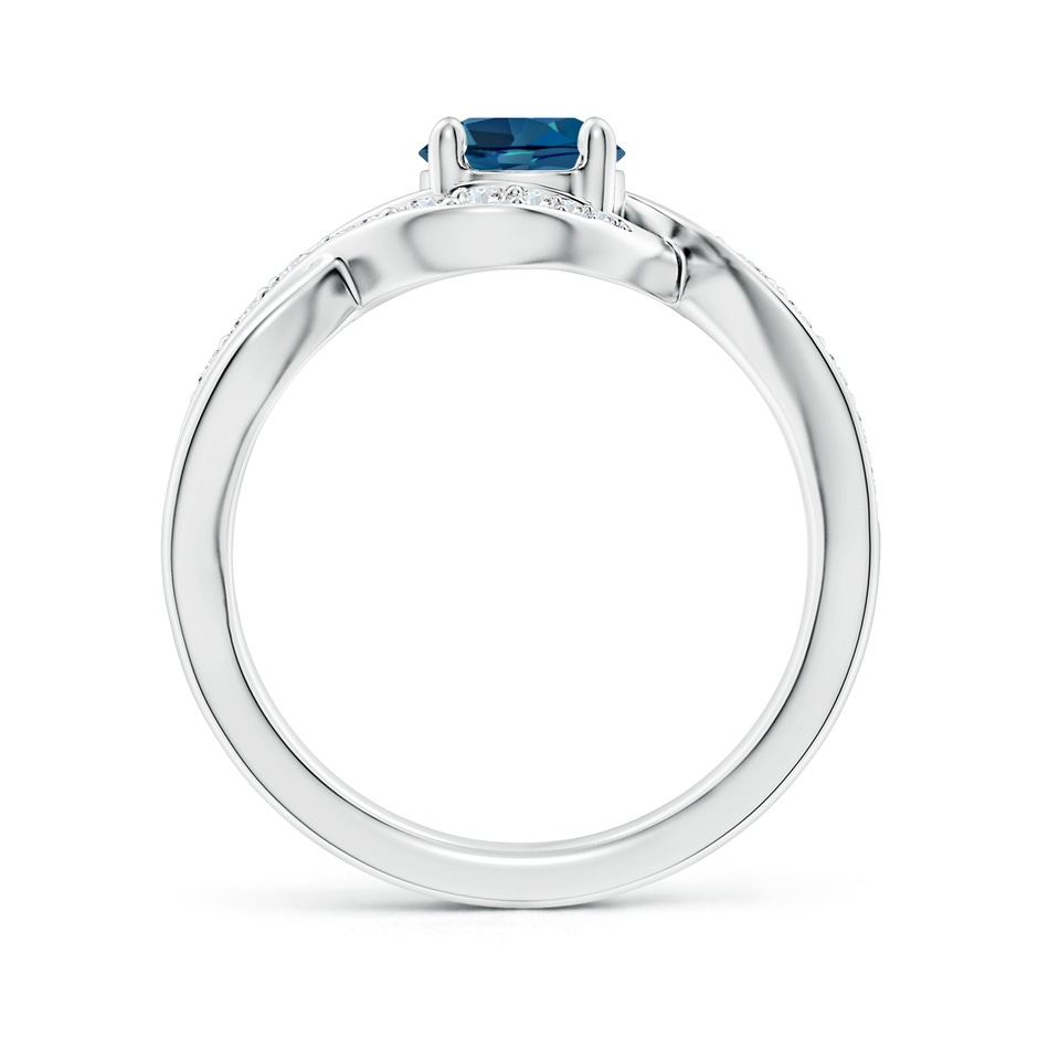 6mm AAA Solitaire Round London Blue Topaz Infinity Promise Ring in P950 Platinum side 199