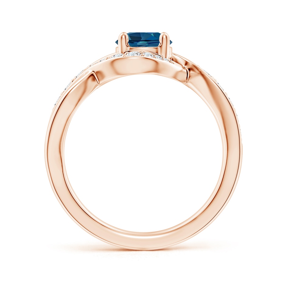 6mm AAA Solitaire Round London Blue Topaz Infinity Promise Ring in Rose Gold side 199