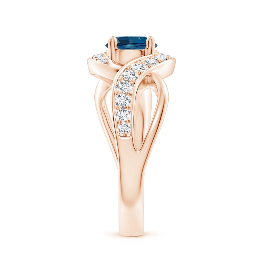 6mm AAA Solitaire Round London Blue Topaz Infinity Promise Ring in Rose Gold side 299
