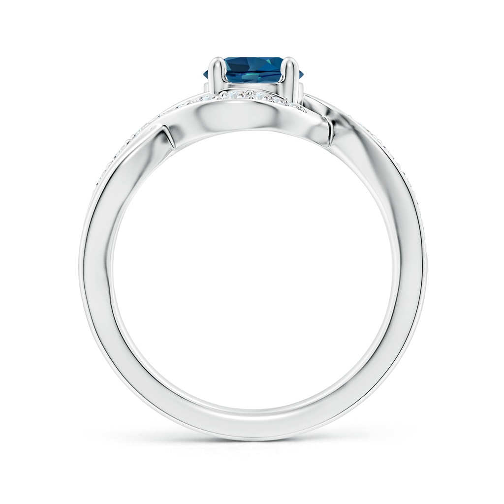 6mm AAA Solitaire Round London Blue Topaz Infinity Promise Ring in White Gold Side 199