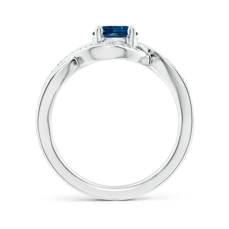 6mm AAAA Solitaire Round London Blue Topaz Infinity Promise Ring in P950 Platinum side 199