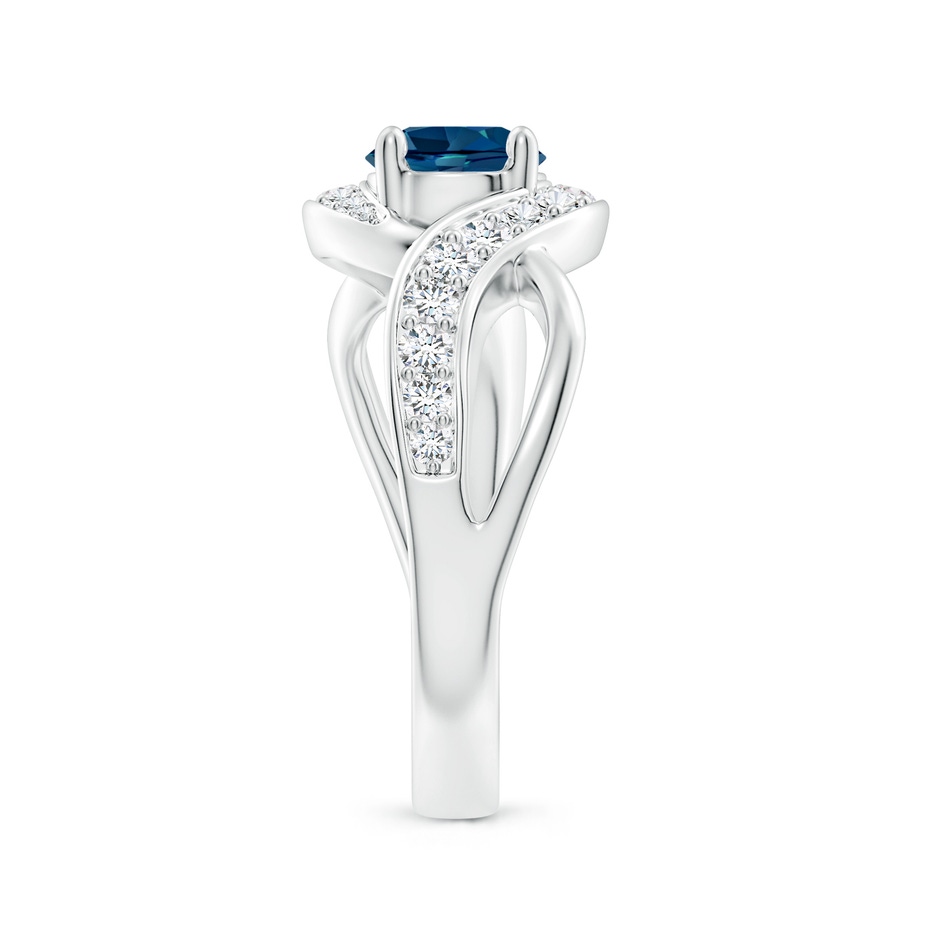 6mm AAAA Solitaire Round London Blue Topaz Infinity Promise Ring in P950 Platinum side 299