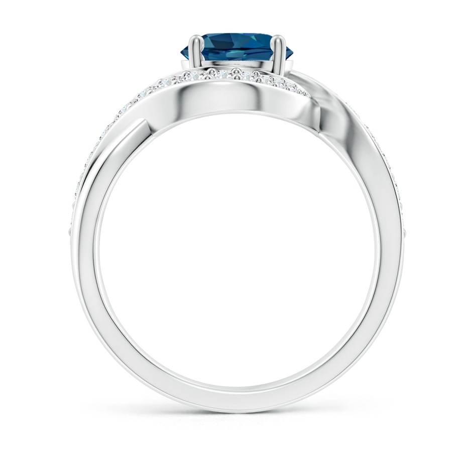 7mm AAA Solitaire Round London Blue Topaz Infinity Promise Ring in White Gold side 199