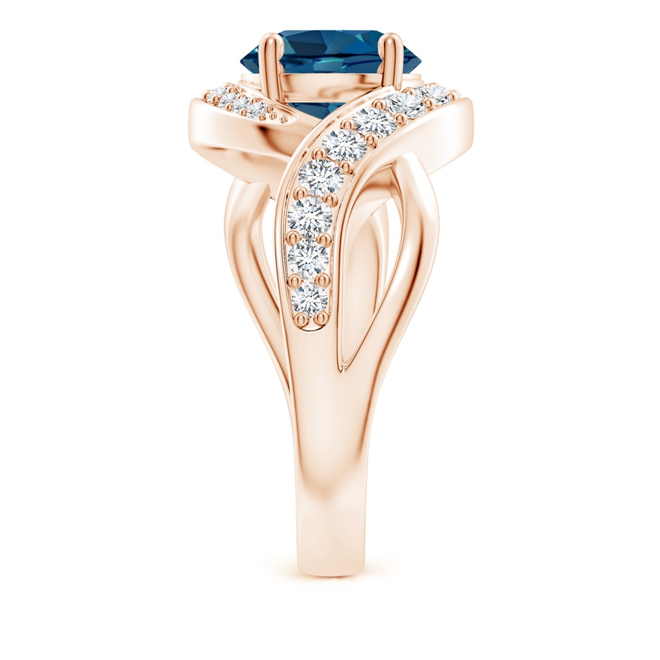 8mm AAA Solitaire Round London Blue Topaz Infinity Promise Ring in Rose Gold side 299