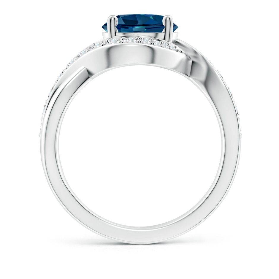 8mm AAAA Solitaire Round London Blue Topaz Infinity Promise Ring in 18K White Gold side 199