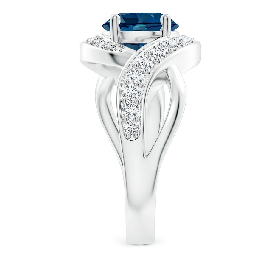 8mm AAAA Solitaire Round London Blue Topaz Infinity Promise Ring in P950 Platinum side 299