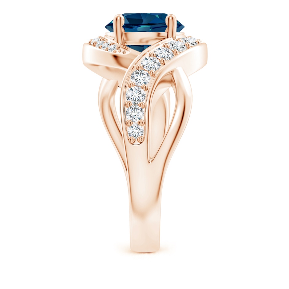 8mm AAAA Solitaire Round London Blue Topaz Infinity Promise Ring in Rose Gold side 299