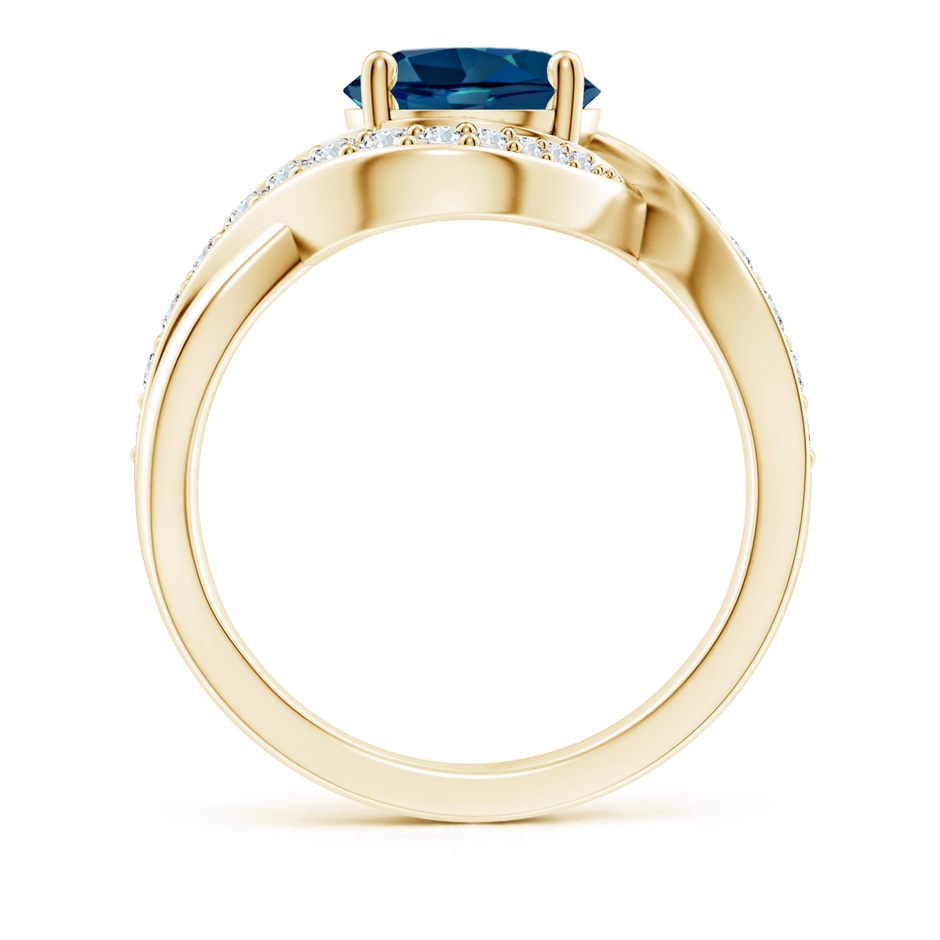 8mm AAAA Solitaire Round London Blue Topaz Infinity Promise Ring in Yellow Gold side 199