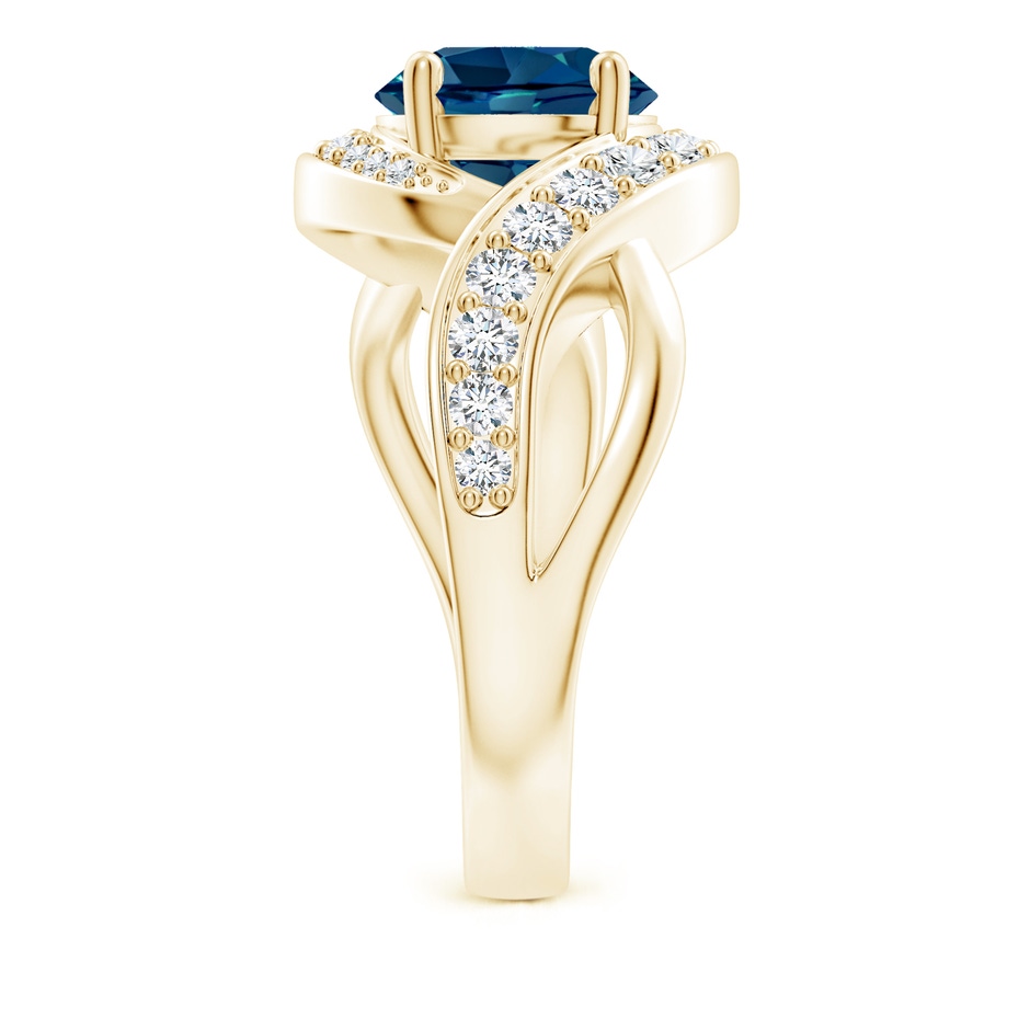 8mm AAAA Solitaire Round London Blue Topaz Infinity Promise Ring in Yellow Gold side 299