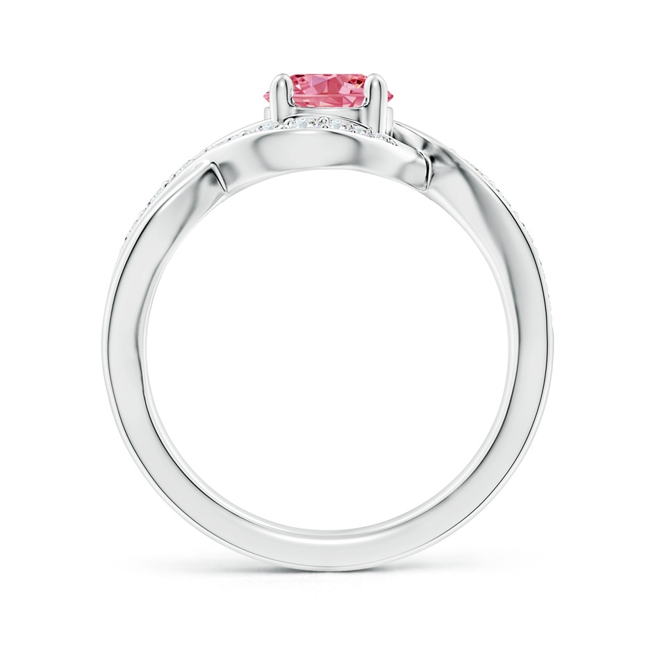 6mm AAAA Solitaire Round Fancy Intense Pink Diamond Infinity Promise Ring in S999 Silver side 199