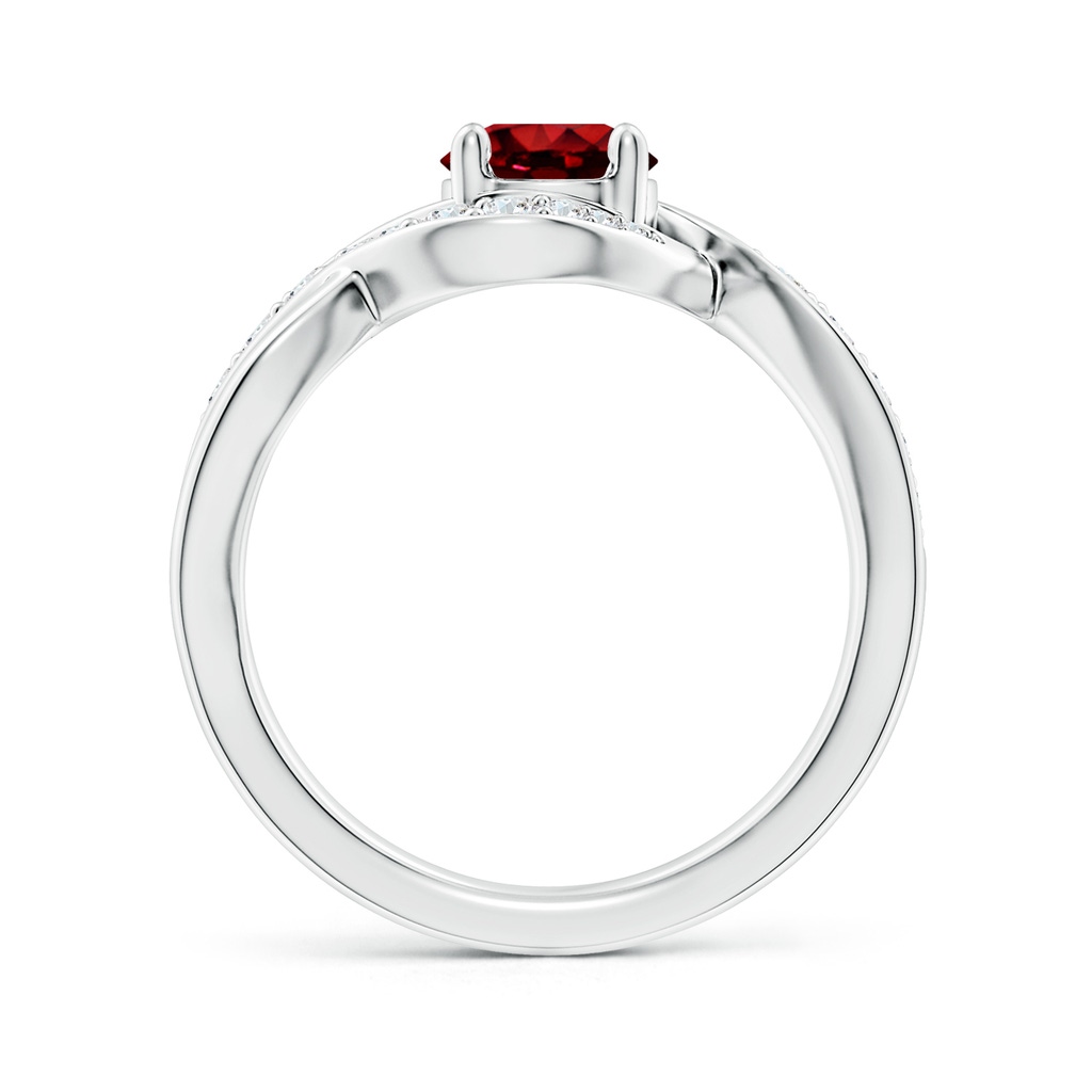 6mm AAAA Solitaire Round Ruby Infinity Promise Ring in S999 Silver Side 199