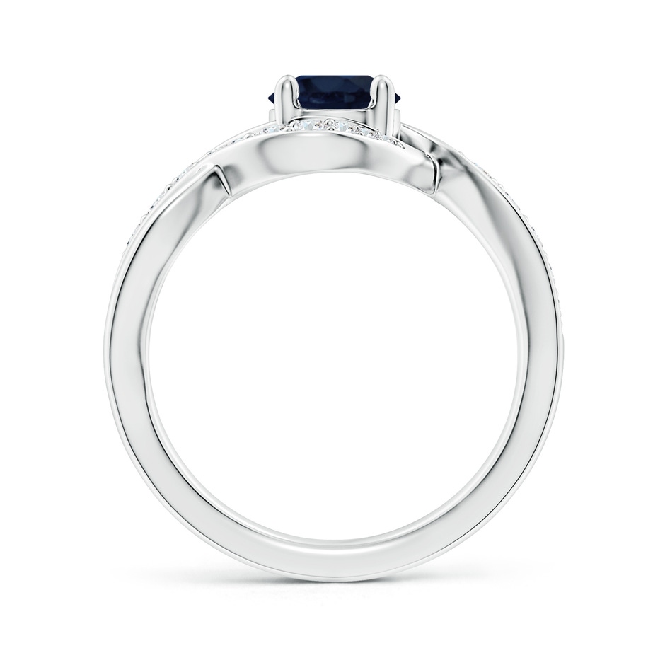 6mm A Solitaire Round Blue Sapphire Infinity Promise Ring in White Gold side 199