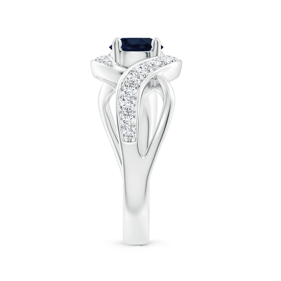 6mm A Solitaire Round Blue Sapphire Infinity Promise Ring in White Gold side 299