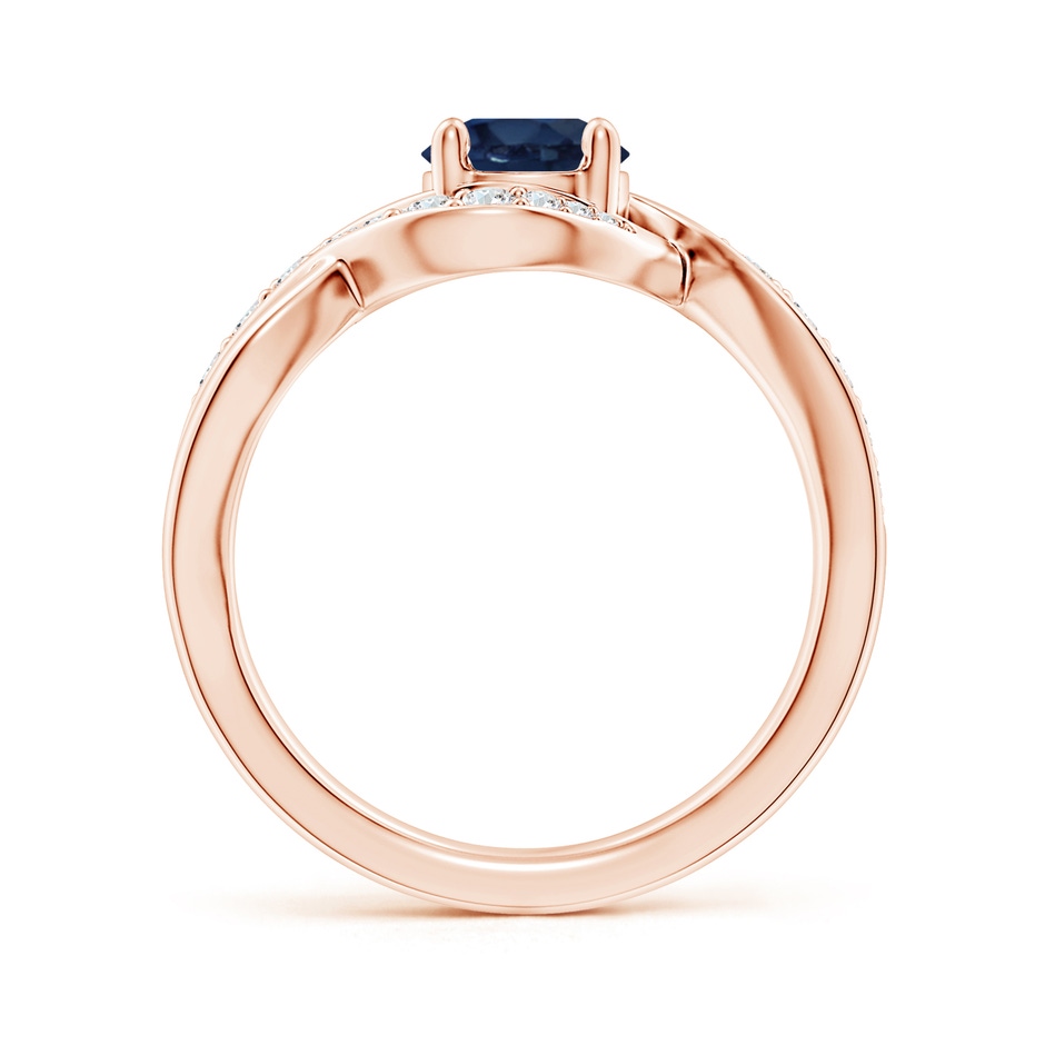 6mm AA Solitaire Round Blue Sapphire Infinity Promise Ring in 9K Rose Gold side 199