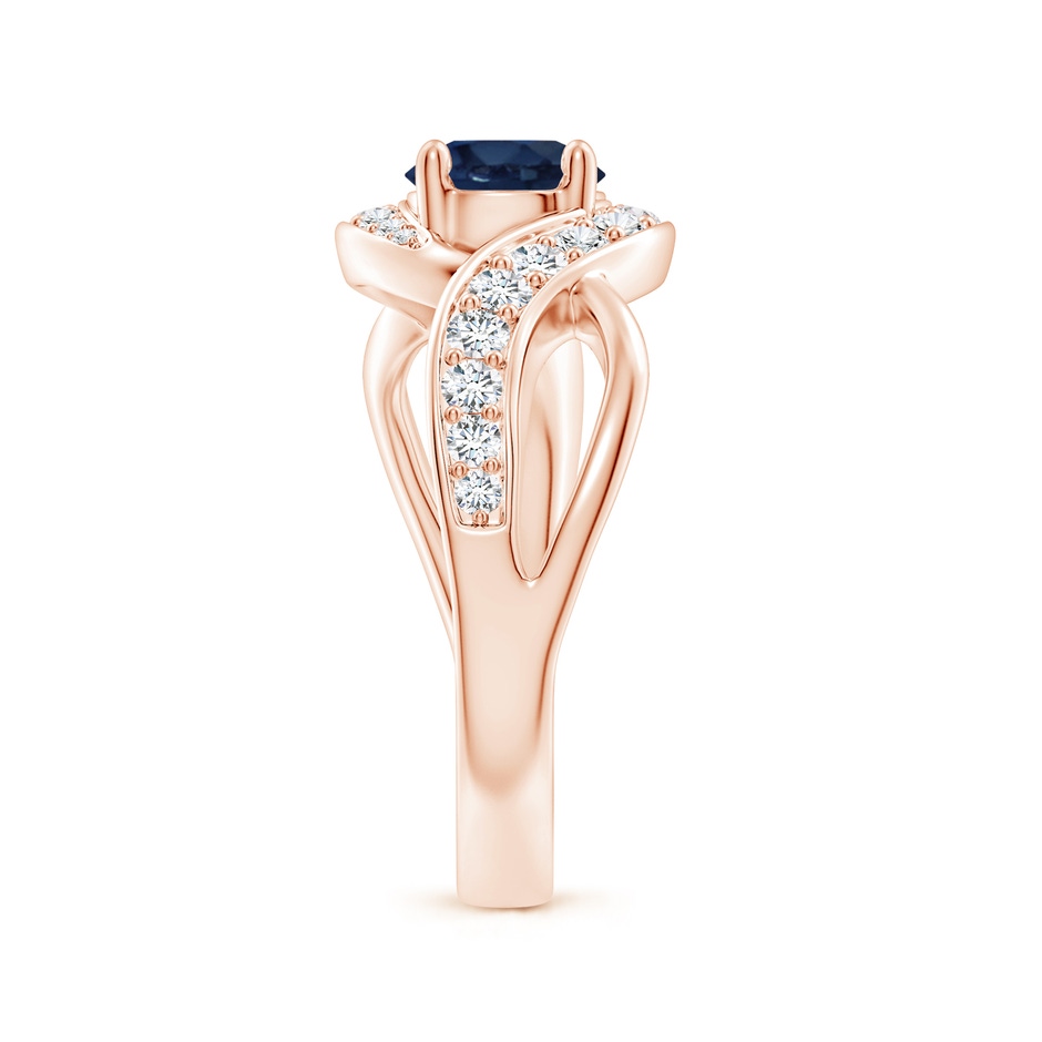 6mm AA Solitaire Round Blue Sapphire Infinity Promise Ring in 9K Rose Gold side 299